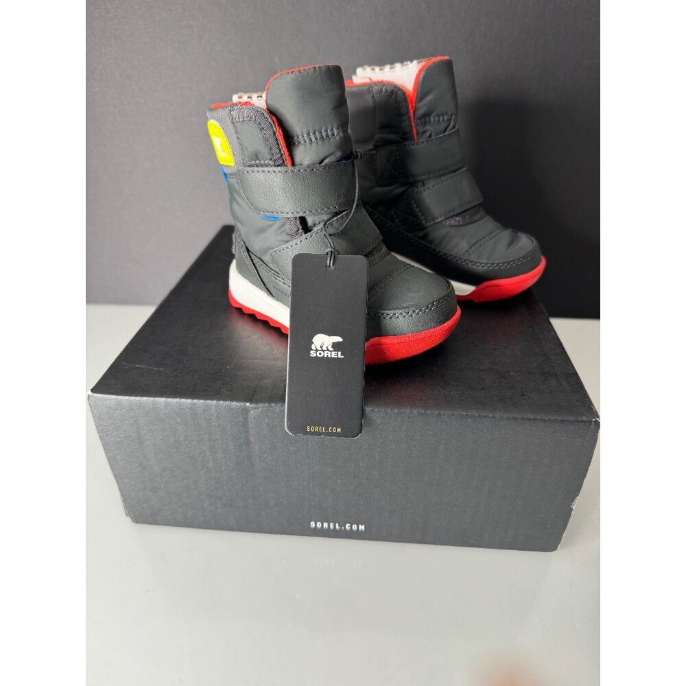 Sorel‎ Insulated Snow Boots Toddler Size 6 Whitney II Strap WP Black Unisex NIB - Picture 2 of 6